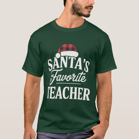 T-shirt Père Noël Professeur Préféré Enseignant Noël Ensei (Devant)