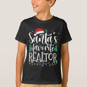 T-shirt Père Noël Realtor Favori Noël Santa Hat Light