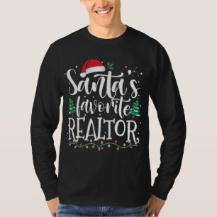 T-shirt Père Noël Realtor Favori Noël Santa Hat Light