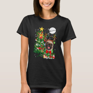 T-shirt Père Noël Reindeer Carlin Tree Lights Chien propri