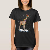 T-shirt Père Noël Reindeer Giraffe Xmas Light Père Noël Re (Devant)