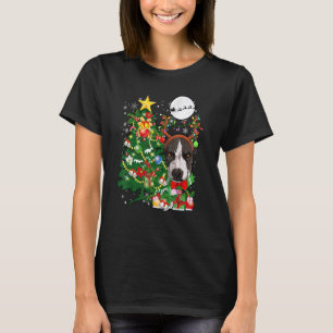 T-shirt Père Noël Reindeer Pitbull Tree Lights Chien propr