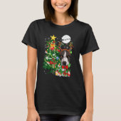 T-shirt Père Noël Reindeer Pitbull Tree Lights Chien propr (Devant)