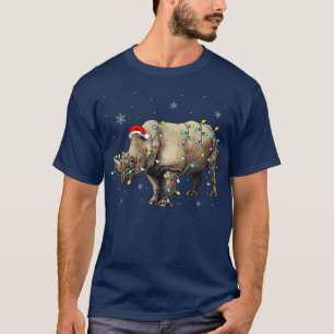 T-shirt Père Noël Rhino illuminations de Noël Rhino Lover 