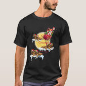 T-shirt Père Noël Riding Beared Dragon Noël Pour Reptile (Devant)