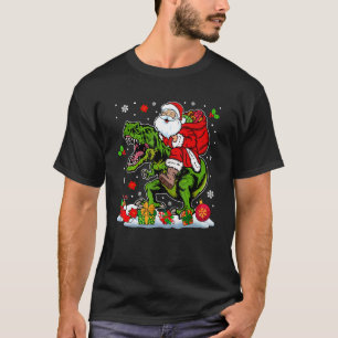 T-shirt Père Noël Riding rex feux de Noël Père Noël rex pn