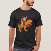 T-shirt Père Noël Riding Trex Funny Kid s Dinosaur Noël N (Devant)