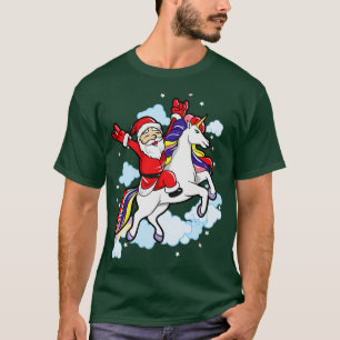 T-shirt Père Noël Rocking Out Unicorn Christmas