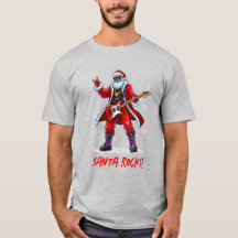 Père Noël Rocks ! Funny Père Noël jouant de la gui