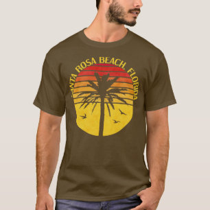 T-shirt Père Noël Rosa Beach Floride Tropical Palm Tree Se