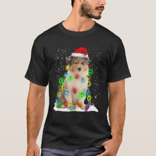 T-shirt Père Noël Rough Collie Noël Light Pyjama Chien X m