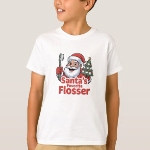 T-shirt Père Noël’s Favori Flosser Christmas Dental Dentis