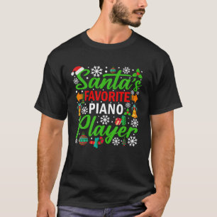 T-shirt Père Noël s Favori Piano Player Shirt Funny Christ