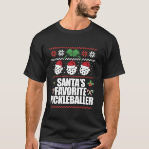 T-shirt PÈRE NOËL S FAVORITE PICKLEBALLER Pickl de Noël la
