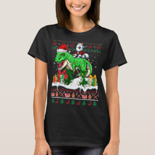 T-shirt Père Noël Samoyed équitation T-rex Apprentis