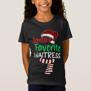 T-Shirt Père Noël Serveuse préférée Noël Père Noël Red Pla
