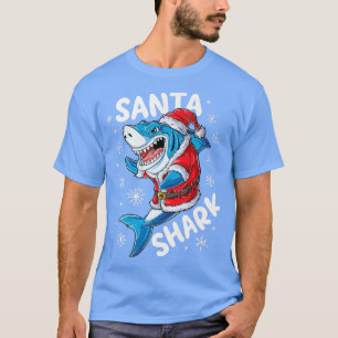T-shirt Père Noël Shark Pajamas de Noël Joyeux garçons Joy