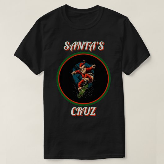 T-shirt Père Noël Skateboard Noël Santas Cruz (Design devant)
