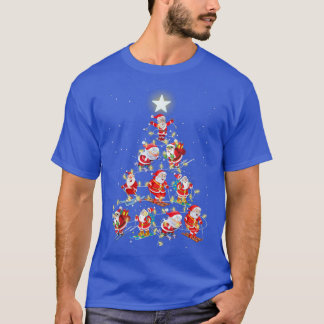 T-shirt Père Noël Ski Arbre De Noël Lights Noël Pour Les H