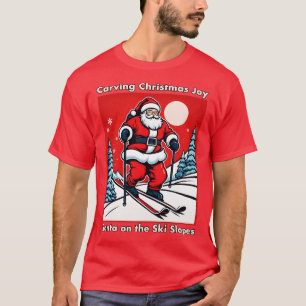 T-shirt Père Noël Ski de Noël Joy Père Noël sur Ski S