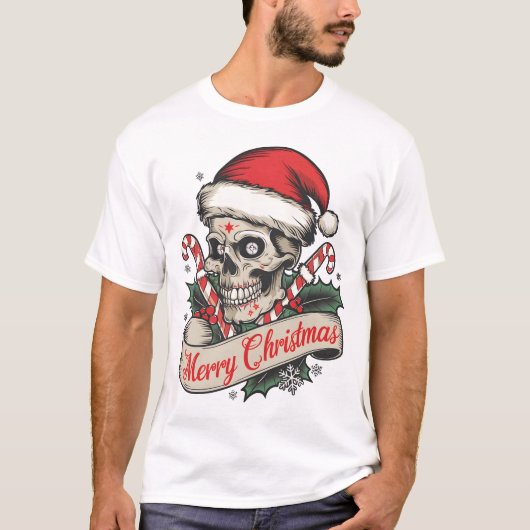 T-shirt 🎅 💀 Père Noël Skull Christmas Tee (Devant)