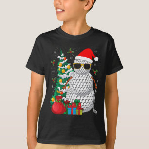 T-shirt Père Noël Snowman Golf Ball Christmas Golfeur