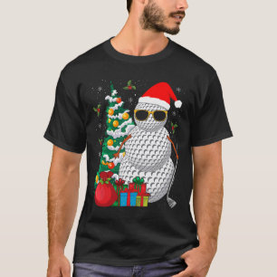 T-shirt Père Noël Snowman Golf Ball Christmas Golfeur