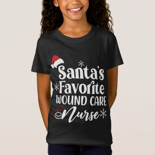 T-Shirt Père Noël Soins Préférés Soins de Maux Infirmière  (Devant)