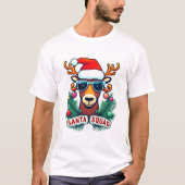 T-shirt Père Noël Squad Reindee Cool avec lunettes Noël (Devant)