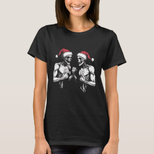 T-shirt Père Noël Squelette Lutte Lutte Lutte Halloween Ch