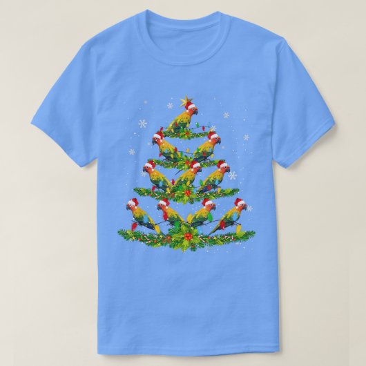 T-shirt Père Noël Sun Conure Birds Christmas Tree Lights P (Design devant)