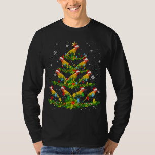 T-shirt Père Noël Sun Conure Birds Christmas Tree Lights P