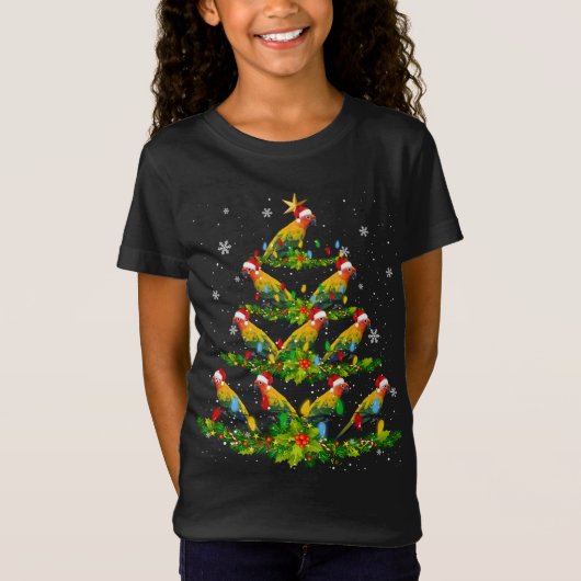 T-Shirt Père Noël Sun Conure Birds Christmas Tree Lights P (Devant)
