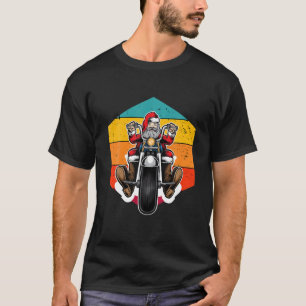 T-shirt Père Noël Sur Moto Vilain Chandail De Noël Xmas Gi