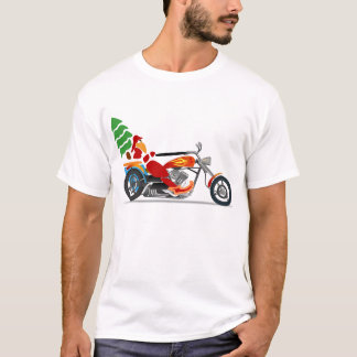 T-shirt Père Noël sur une moto