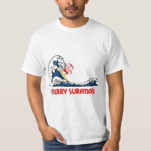 T-shirt Père Noël surfant