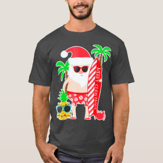 T-shirt Père Noël Surfing Hawaiian cadeau pour voyage de N