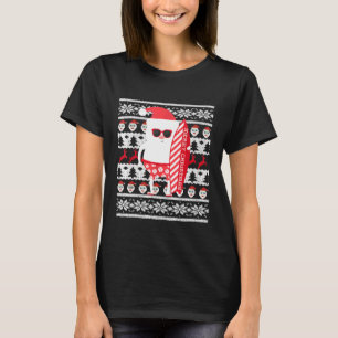 T-shirt Père Noël Surfing Hawaiian Shirt laide Sweater Chr