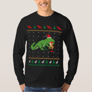 T-shirt Père Noël T-Rex Manger Dinosaure Rindeer Dinosaur
