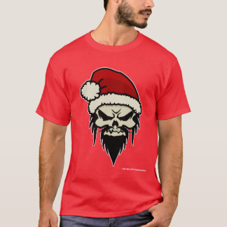 T-shirt Père Noël tordu foncé de base (rouge)
