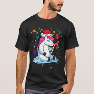 T-shirt Père Noël Unicorn Lover Drôle cadeau de Noël