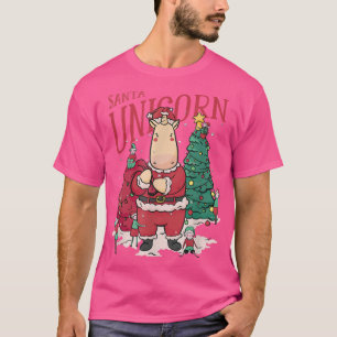 T-shirt Père Noël Unicorn Noël