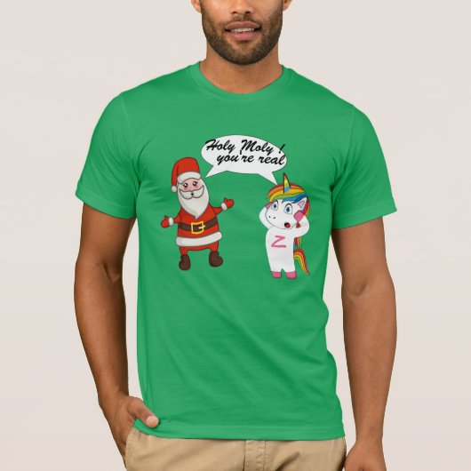 T-shirt Père Noël Unicorn Surprise Rencontrez Unisex Funny (Devant)