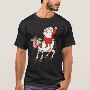 T-shirt Père Noël vache Famille Couple Xmas assortis