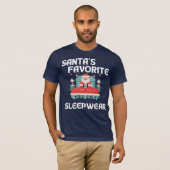 T-shirt Père Noël, vêtements de nuit préférés (Devant entier)