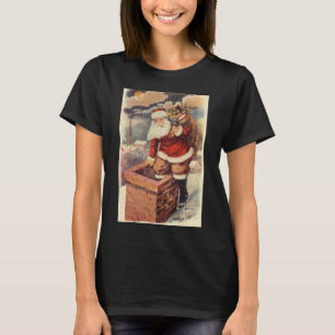 T-shirt Père Noël victorien de Noël vintage dans une chemi