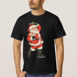 T-shirt Père Noël victorien de Noël vintage patineur sur g