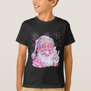 T-shirt Père Noël vintage Noël soufflant du bubble gum fém