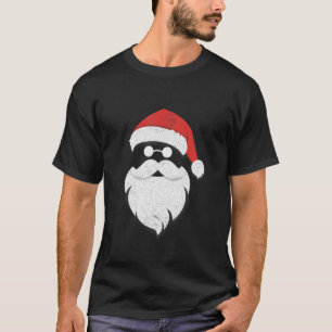 T-shirt Père Noël Visage Lunettes de soleil avec barbe Cas