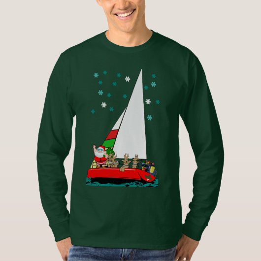 T-shirt père Noël Voile à Noël sous les étoiles (Devant)